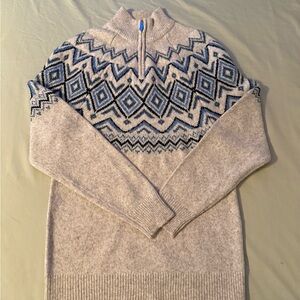 Men's Threadbare Quarter-Zip FairIsle Knit Sweater